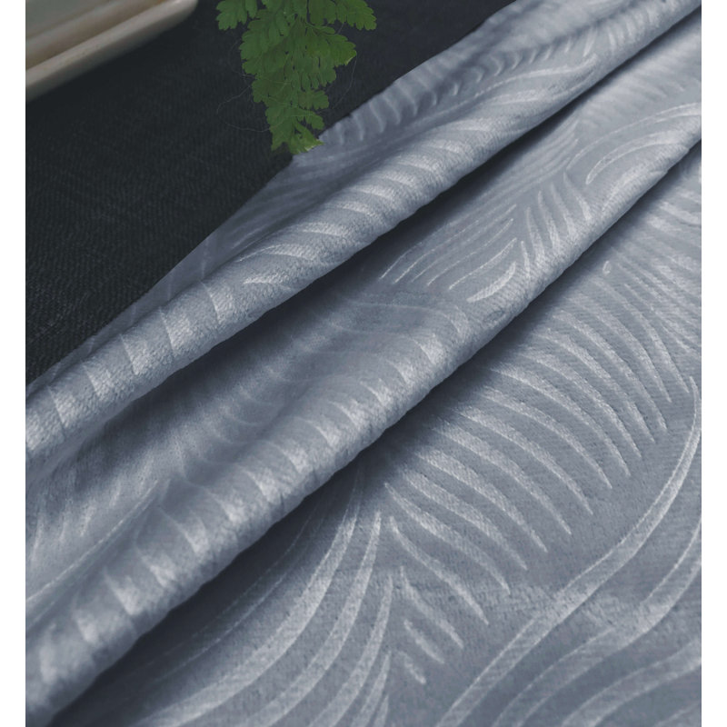Soft Velour Eyelet Blackout Curtain, Silver, 165 W x 183 D cm