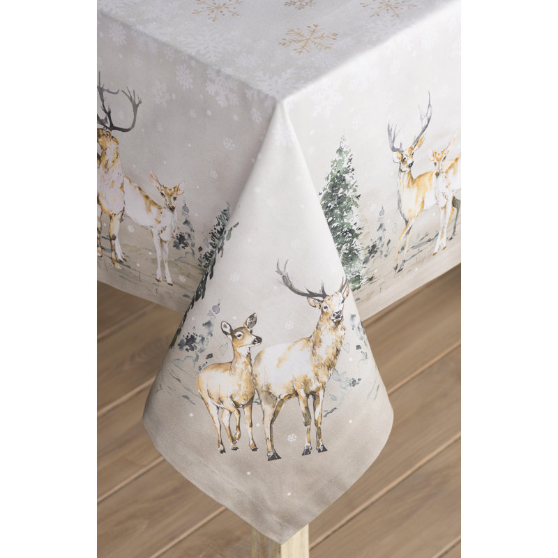 Floral 100% Cotton Square Christmas Tablecloth, Square 54" x 54", Floral 1