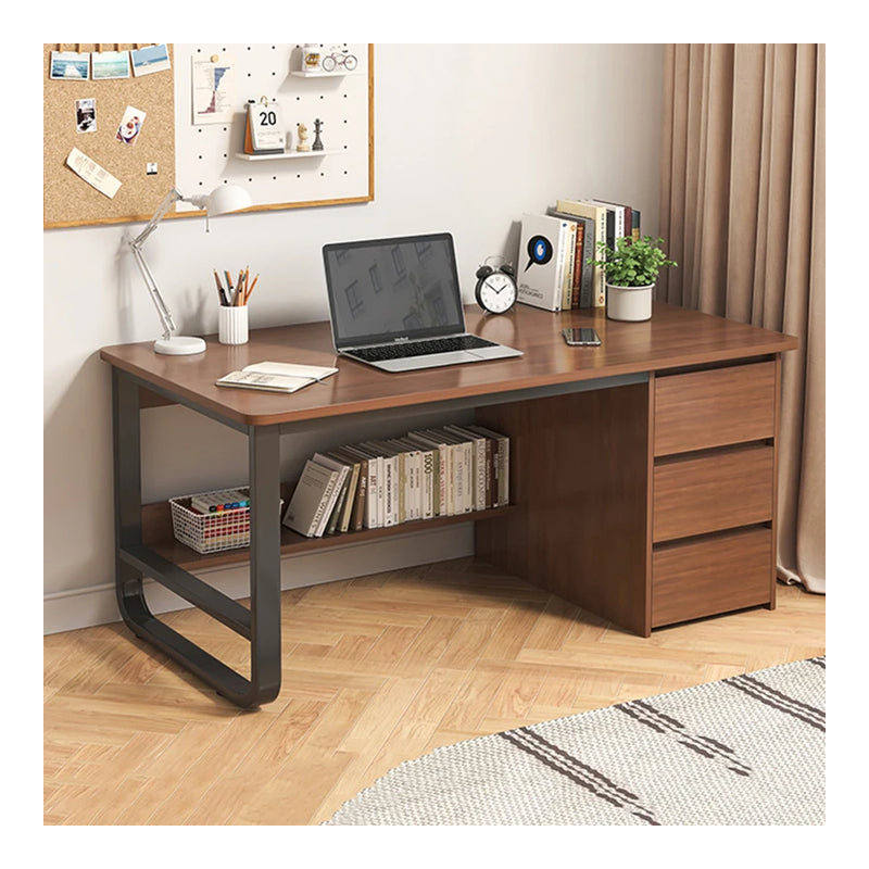 Nabila Rectangle Computer Desk, Chocolate/Black, 29.33cm H x 39.37cm W x 19.68cm D