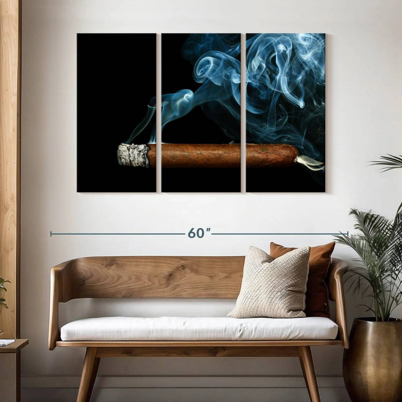 Senne Cigar With Smoke, 32" H x 50" W