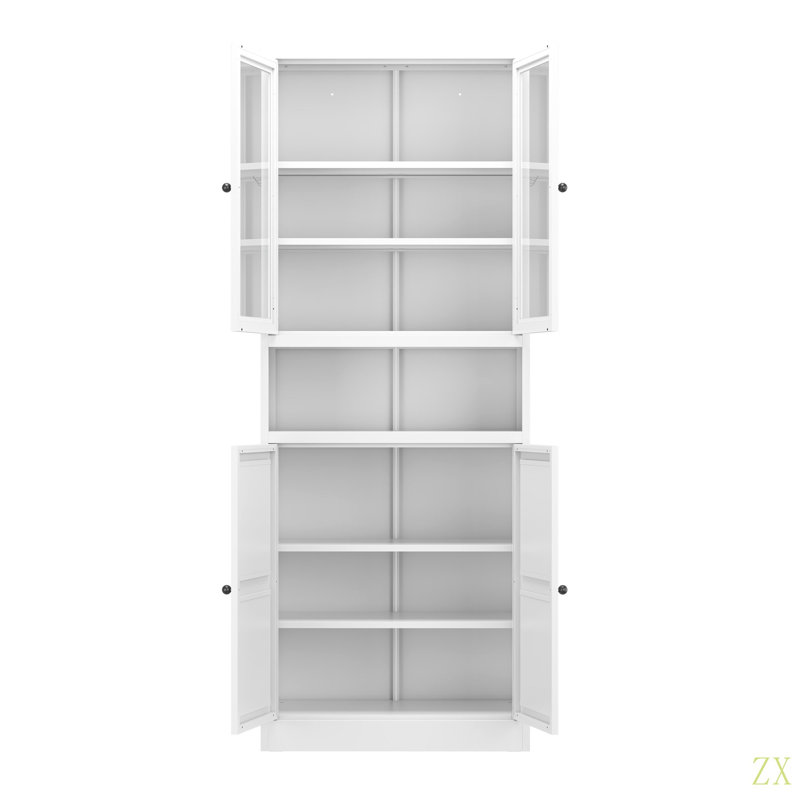 Armoire de cuisine en métal - 72 po de hauteur avec tablettes réglables, structure en acier inoxydable robuste, armoire autoportante pour cuisine / garde-manger / salle de bain