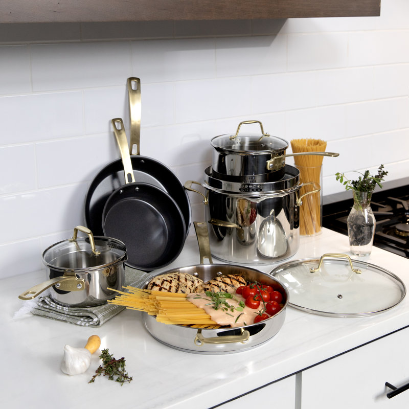 Zline 10-piece Non-toxic Stainless Steel And Nonstick Ceramic Cookware Set (cwsetl-ns-10)