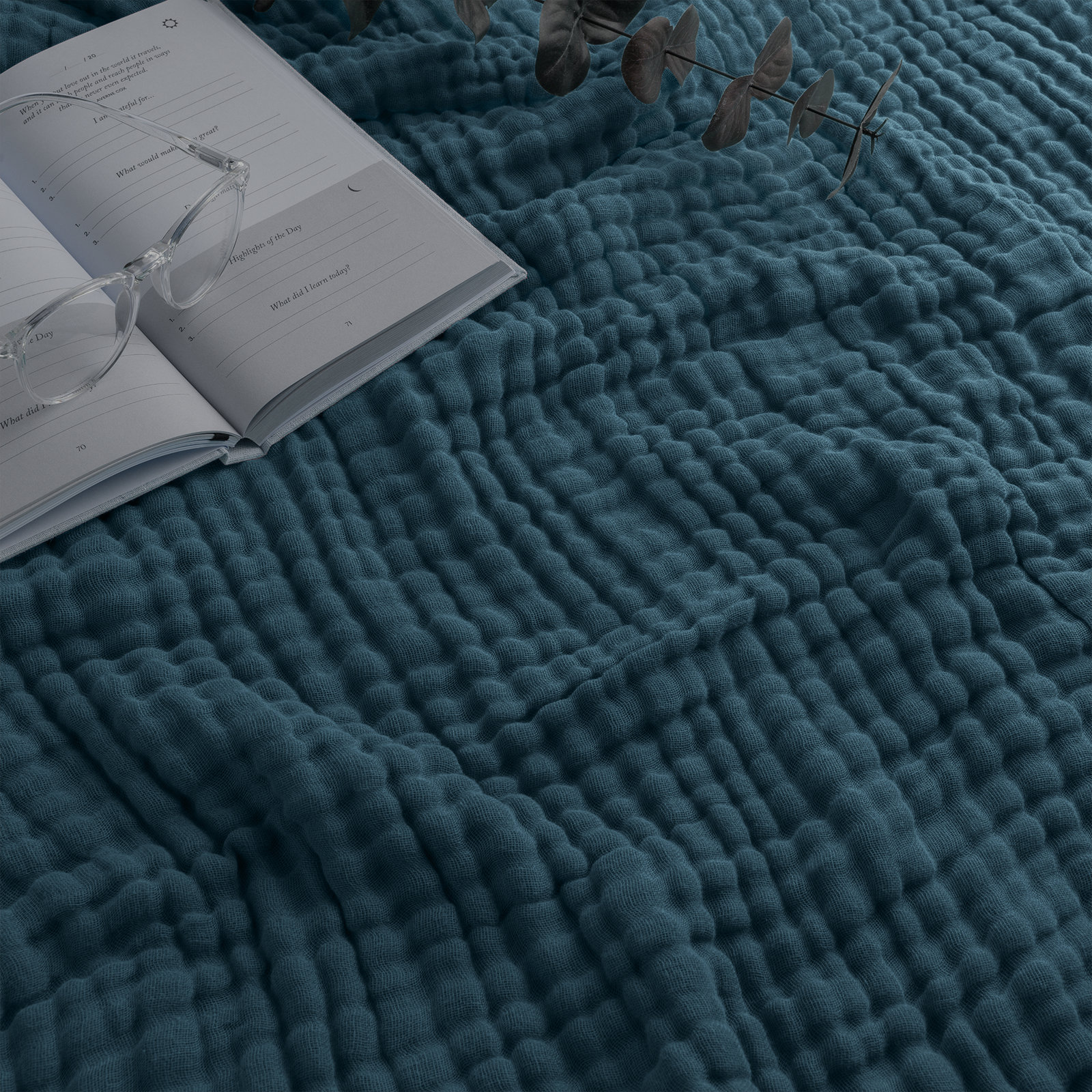 Karlina Muslin Blanket, Neptune, Queen