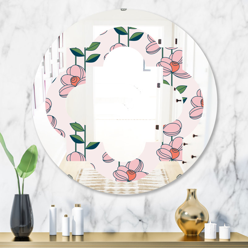 Miroir mural sans cadre Floral Botanical, H 23,6 po x l 23,6 po