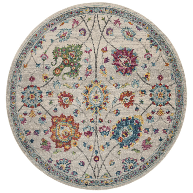 Gonzales Oriental Hand Woven Area Rug, Round 201 cm