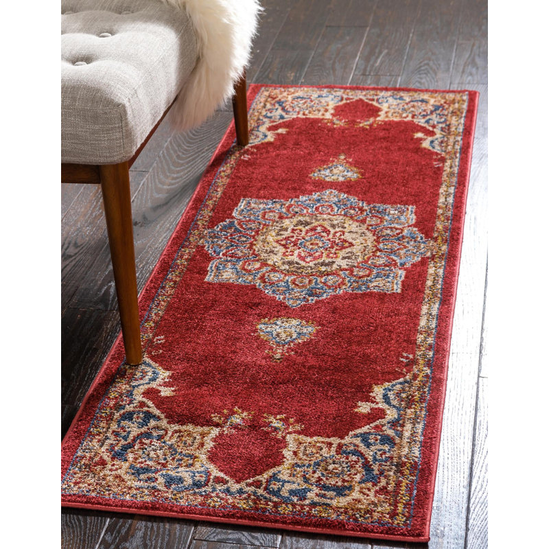 Tapis oriental bourgogne Edens, Tapis de couloir 2 pi x 6 pi 1 po