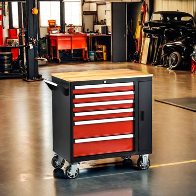 31.8'' W Iron Bottom Rollaway Chest with Wheels