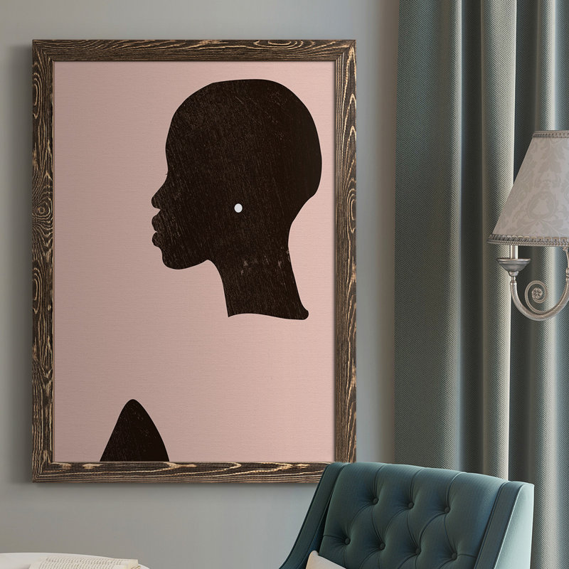 " Pink Silhouette I ", 37.5" H x 27.5" W x 1" D, Walnut