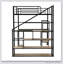 Lit mezzanine en métal avec escalier intégré et tablettes
