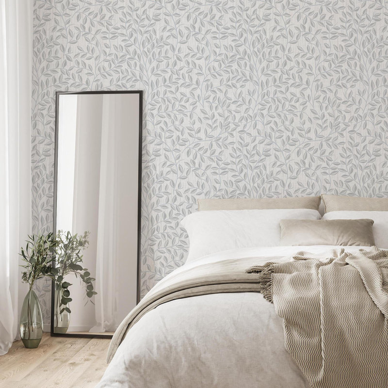 Linden 32cm x 52cm Textured Metallic Finish Wallpaper Roll, Blue