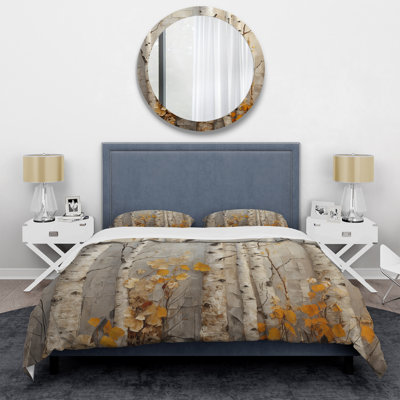 Ensemble de housse de couette arbre Autumn Birch Tree Elegance