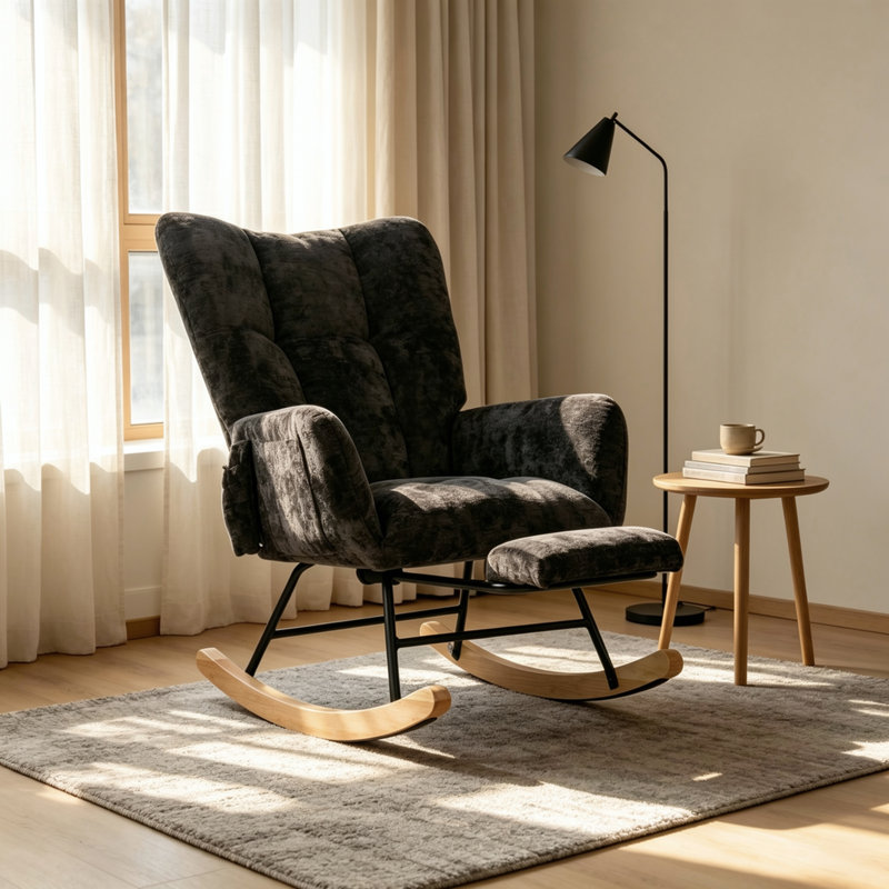 Chaise berçante Modern, Noir