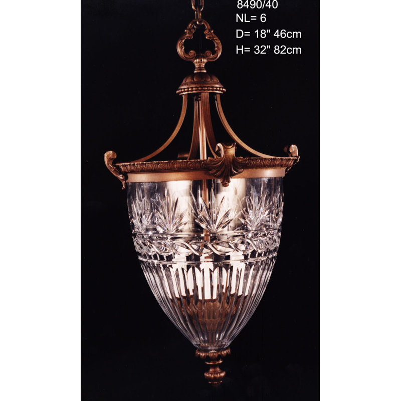 Culpepper 6 - Light Urn Pendant, Antique French Gold