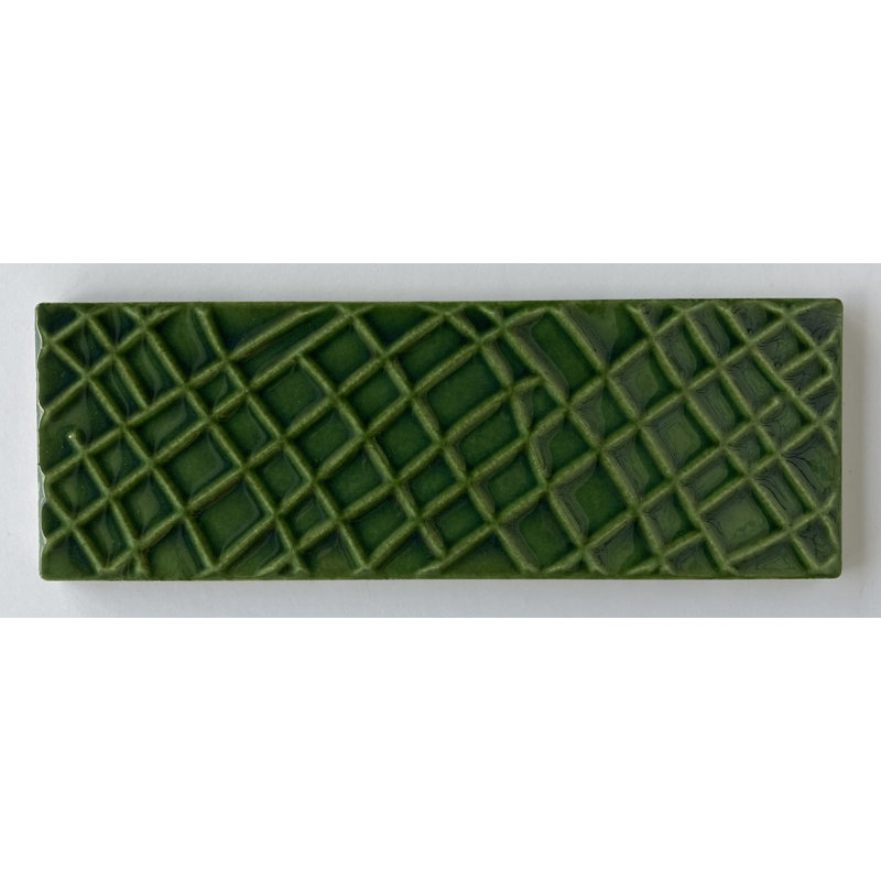 Erin Adams Textura 3" x 9" Ceramic Vintage Subway Tile, Olive Harbor