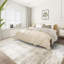 Tapis beige lavable abstrait, tapis doux antidérapant à faible épaisseur pour le salon et la chambre à coucher