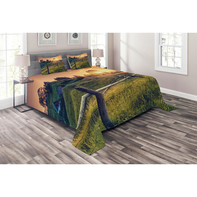 Europe Polyester Coverlet, Queen Bedspread + 2 Shams