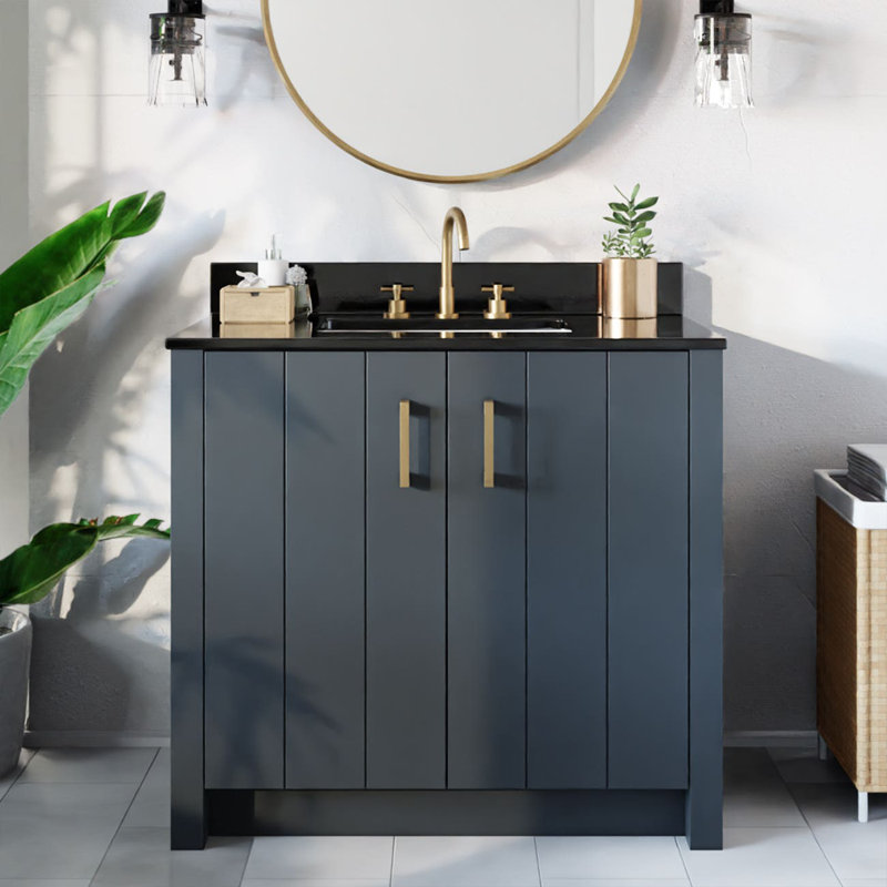Meuble-lavabo pour la salle de bain simple, Noir
