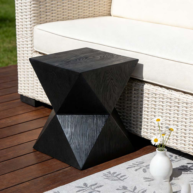Table d'appoint en béton 14,25 po, Noir