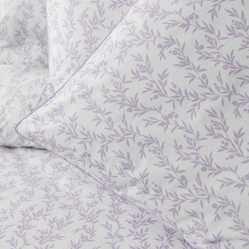 100% Cotton - Set of 2, Floral, Purple/Pink