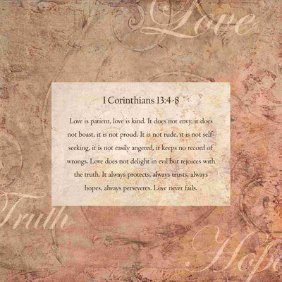 Corinthians 13 - Art textuel sur toile tendue