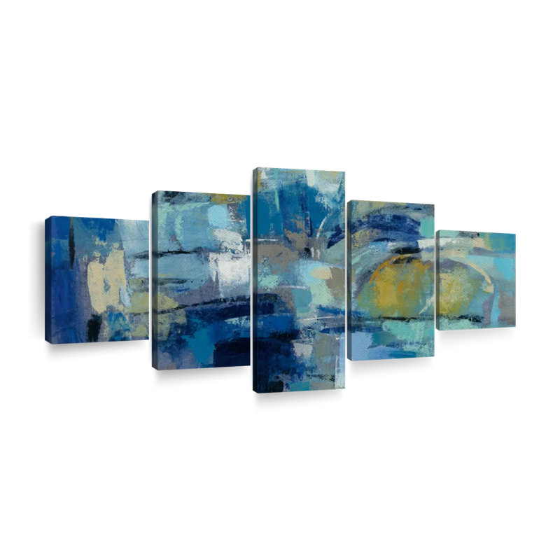«Ultramarine Waves III», reproduction d'art sur toile, H 30 po x l 68 po x P 1,25 po
