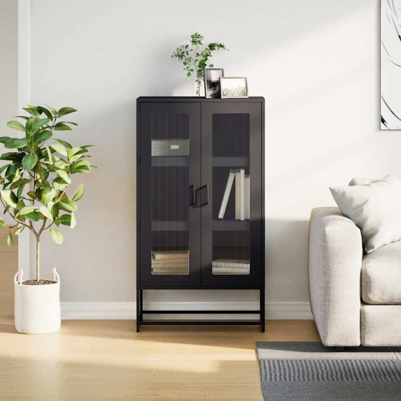 Highboard 68X39x123 Cm Steel, Black