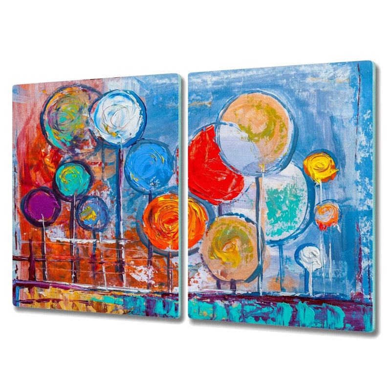 Delmon Tempered Glass Balloons Chopping Board, 52cm x 30cm