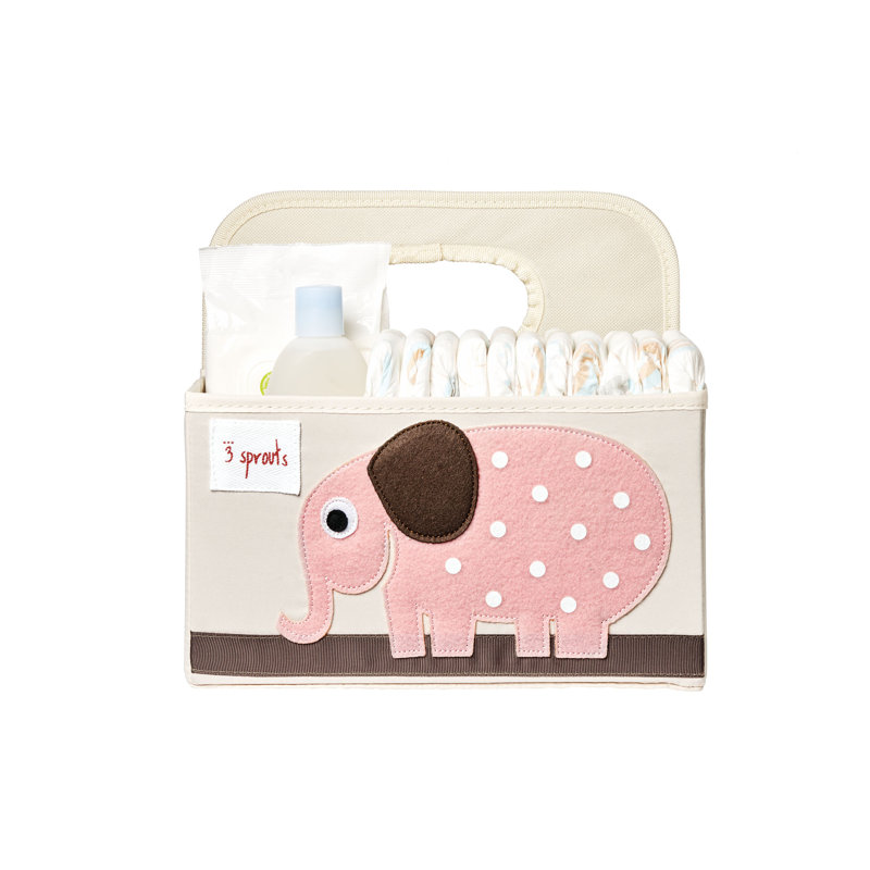 3 pousses - Panier à couches pour bébé - Panier de rangement pour chambre de bébé - Éléphant