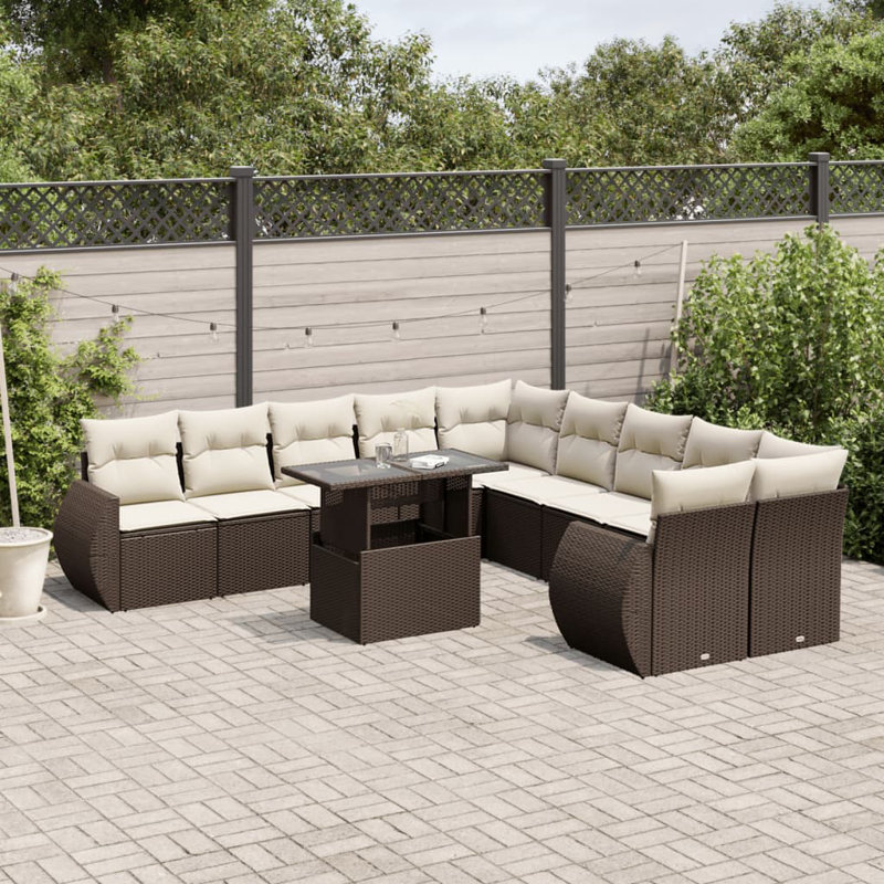 Grand canapé modulaire en rotin PE Vidaxl
