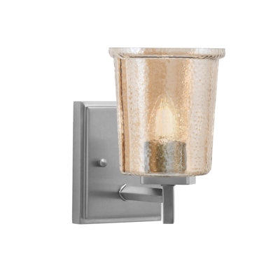 Antonetta Wall Sconce, 5.25" Amber Bubble Glass