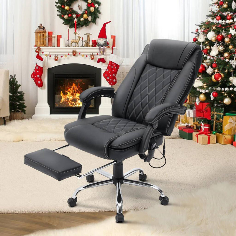 Fauteuil de bureau ergonomique et robuste pour les grands et les grands - Fauteuil de bureau idéal pour les étudiants, noir