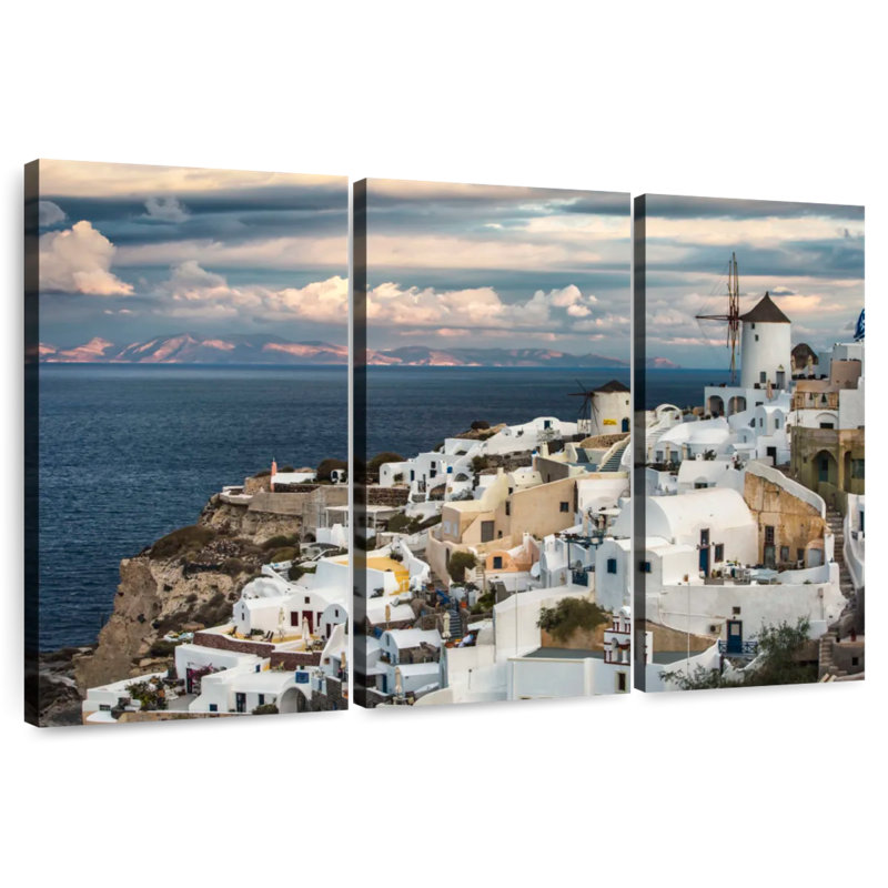 Gillard, coucher de soleil à Oia, sur l'île de Santorin, H 48 po x l 74 po