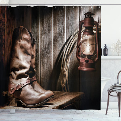 Western Shower Curtain with Hooks Included