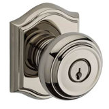 Traditional Keyed Door Knob with Traditional Arch Rose