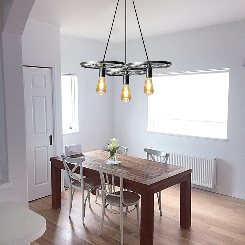 Sebring 3 - Light Unique/Statement Chandelier, Brushed Silver