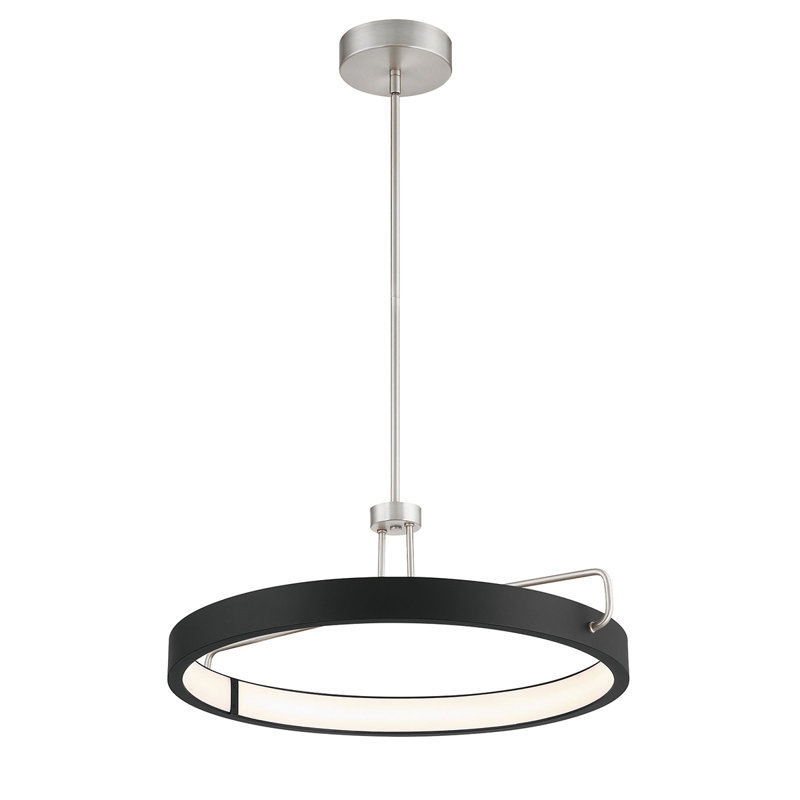 1 - Light LED Pendant, Satin Nickel