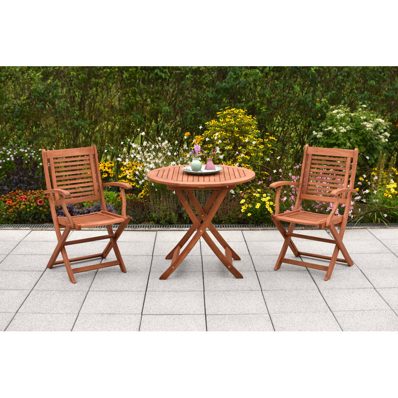 Amboy 2 - Person Wood Patio Dining Set with