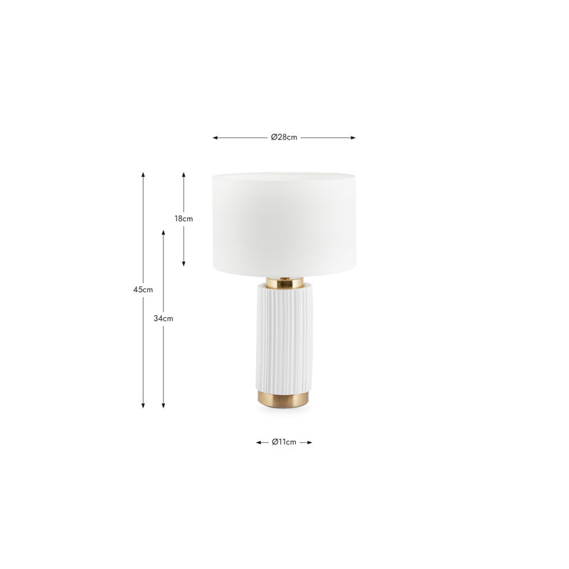 Ionic Ceramic Table Lamp, White