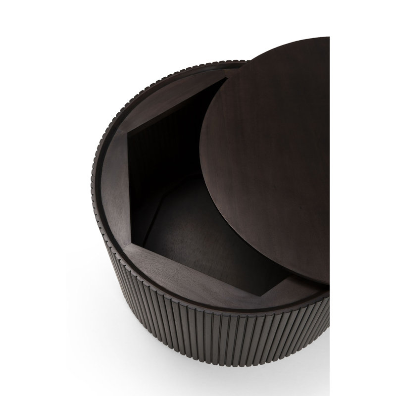 Mahogany Roller Max Dark Brown Round Side Table - Varnished,  Dark Brown