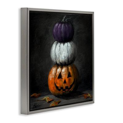 Cadre flottant rétro de style citrouille d'Halloween, design par Lindsay Kivi Fine Art