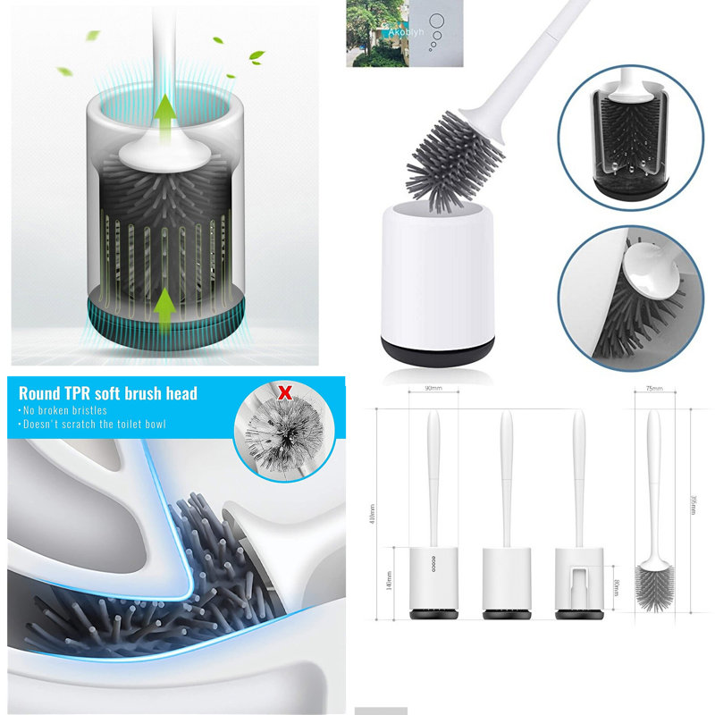 Ensemble de brosse de toilette en plastique