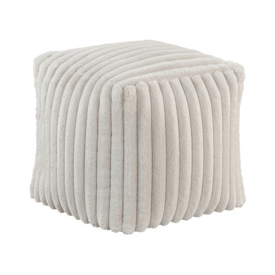 Modern Corduroy Square Pouf, Non-Slip Footstool, Bean Bag Chair Style, 300Lbs Weight Limit Footstool With Slip Bottom, Max