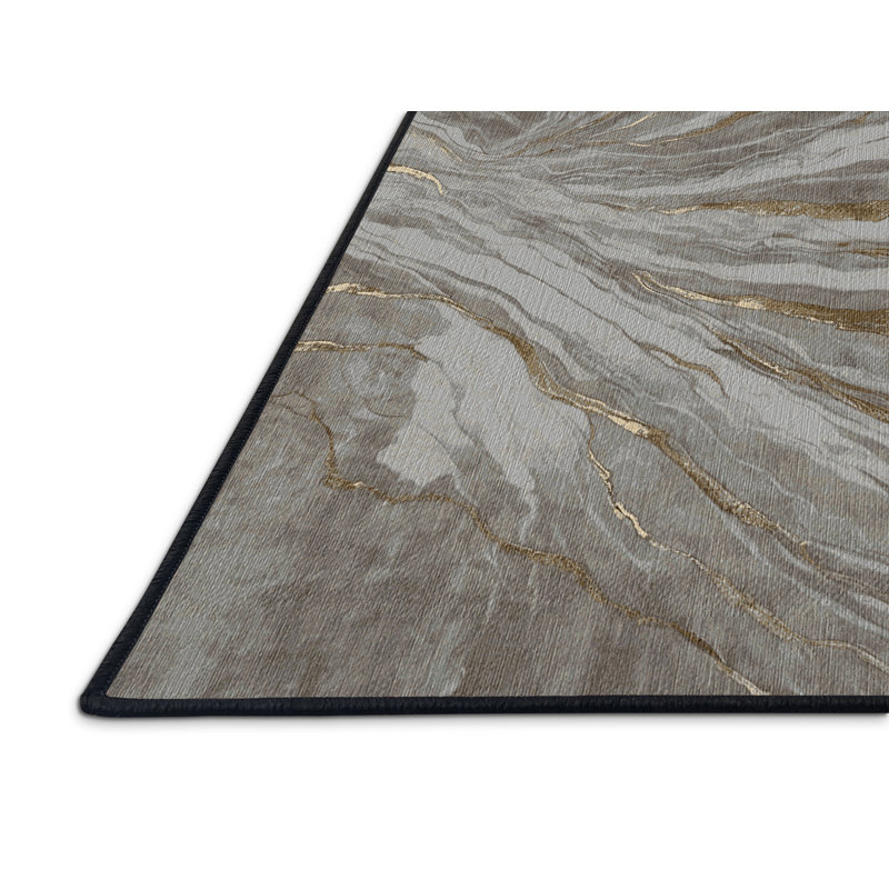 Tapis noir lavable à la machine, Carré 8 pi