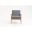 Chaise basse en bois massif avec assise en lin gris