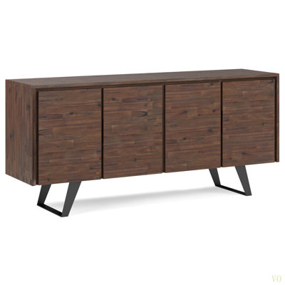 Large 4 Door Sideboard Buffet - Distressed Ideal For Organizing Dining Rooms, Living Spaces, Or Home Offices