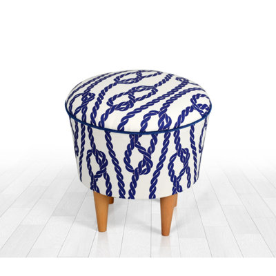 Bean 42cm Wide Round Abstract Footstool Ottoman