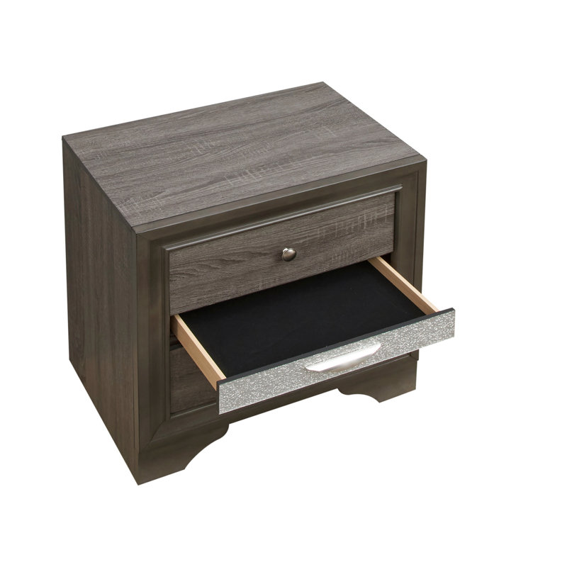 Table de chevet polyvalente avec tiroirs spacieux et design élégant pour le décor de la chambre à coucher, Gris