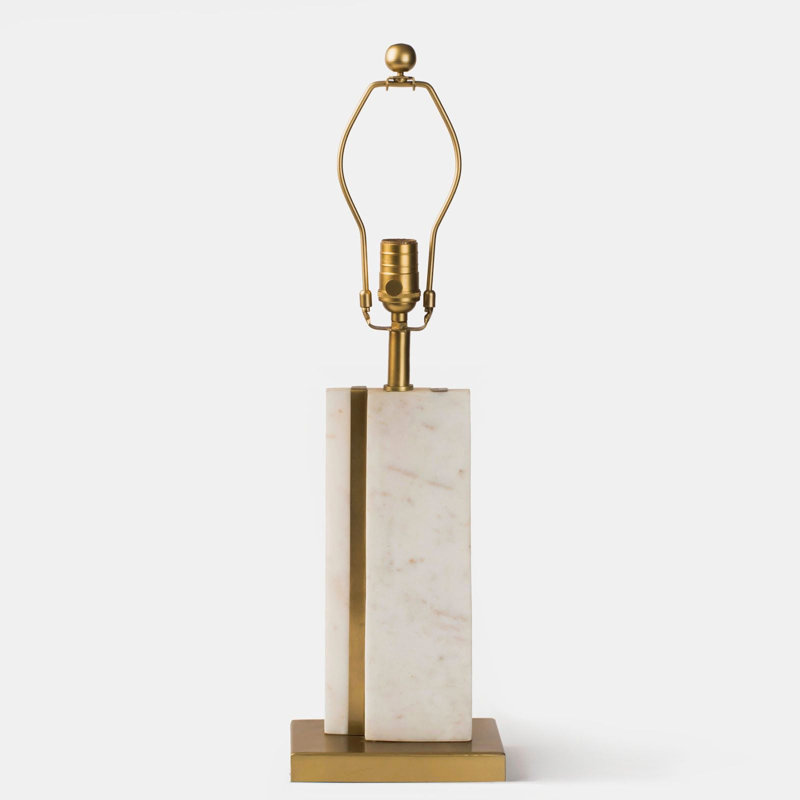 Mela Artisans Sculpta Marble Lamp Stand, White