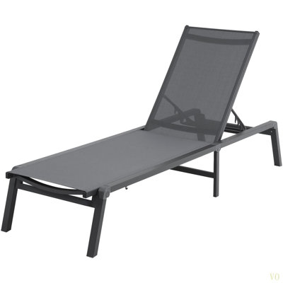 Chaise longue d'extérieur avec méridienne réglable à 5 positions