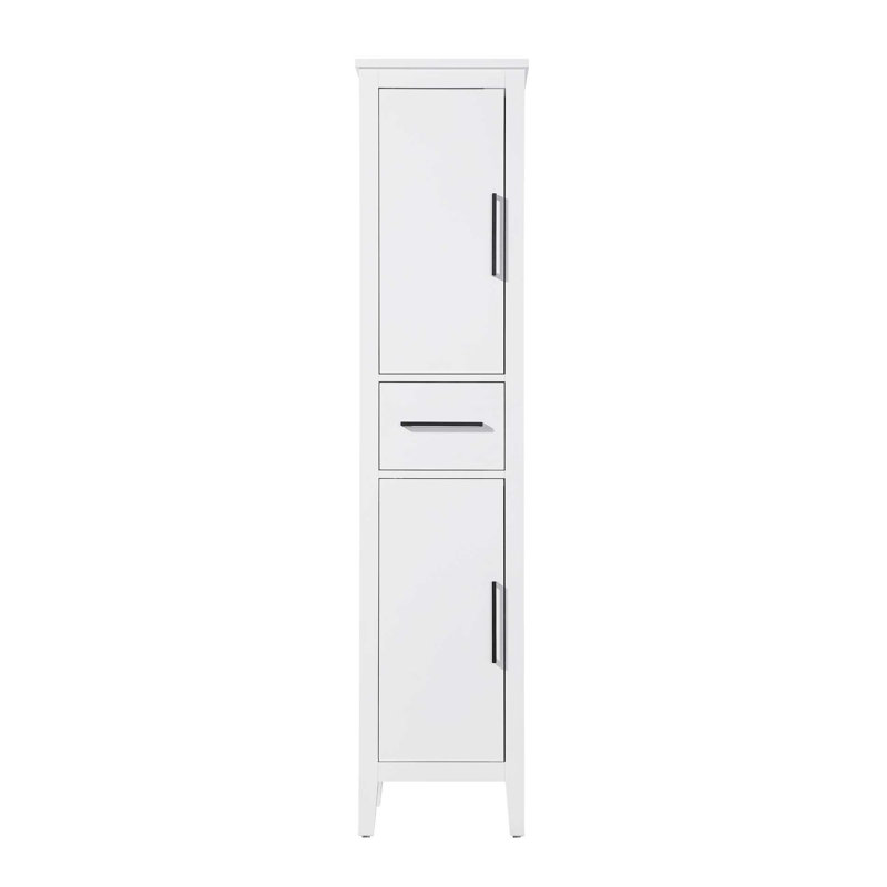 16 Inch Bath Storage Cabinet in White, White, 72" H x 16" W x 72" D